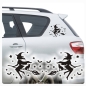 Preview: 2er SET Hexen Hexe Katze Fledermaus Auto Aufkleber Sticker Autoaufkleber A740