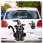 Preview: Katze mit Hexenhut Kitty Auto Aufkleber Autoaufkleber Sticker Aufkleber A1235