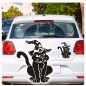 Preview: Katze mit Hexenhut Kitty Auto Aufkleber Autoaufkleber Sticker Aufkleber A1236