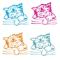 Preview: Katze Kätzchen Autoaufkleber Auto Aufkleber Motorhauben Sticker A225