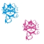 Preview: Katze Kitty schaut raus Wandtattoo Wandaufkleber W3041
