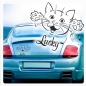Preview: Autoaufkleber Name Katze Kätzchen Kitty Baby Pfoten Sticker Aufkleber Auto A607