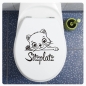 Preview: Sitzplatz WC Deckel Katze Aufkleber Wandtattoo Bad Toilettendeckel Klo TDA040