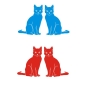 Preview: 2er SET Katze Kitty Katzen Auto Aufkleber Autoaufkleber Sticker A732