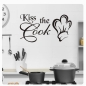 Preview: Wandtattoo Kiss the Cook Wandaufkleber Küche W992