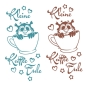 Preview: Kleine Kaffee Eule Wandtattoo Coffee Wandaufkleber Küche Wandsticker UHU W510