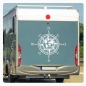 Preview: Kompass Rose Weltkugel Erde Compass Wohnmobil Aufkleber Wohnwagen Caravan Wohnwagen Sticker WoMo431