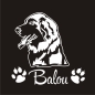 Preview: Hundeaufkleber Leonberger Name Autoaufkleber A368