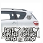 Preview: Love Peace Joy Auto Aufkleber Retro Decal Autoaufkleber Sticker 2er SET A855