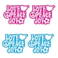 Preview: Love Peace Joy Auto Aufkleber Retro Decal Autoaufkleber Sticker 2er SET A855