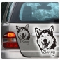 Preview: Malamute Name Auto Aufkleber Autoaufkleber Sticker A1089