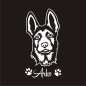 Preview: Hundeaufkleber Belgischer Malinois Cool Name Hunde Aufkleber Autoaufkleber A1827