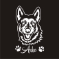 Preview: Hundeaufkleber Belgischer Malinois Name Hunde Aufkleber Autoaufkleber A1828