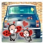 Preview: Marienkäfer Käfer Herz Ladybug Autoaufkleber Auto Sticker DA1007