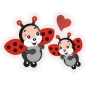 Preview: Marienkäfer Käfer Herz Ladybug Autoaufkleber Auto Sticker DA1007