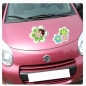 Preview: Marienkäfer Blumen Ladybug Auto Aufkleber Sticker Digitaldruck DA070