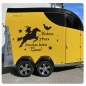 Preview: Moderne Hexen Besen Sterne Fledermaus Pferdeanhänger Pferdetransporter Aufkleber Sticker Auto Pferd PFA024