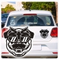 Preview: Mops mit Sonnenbrille Haarband Pug Autoaufkleber Auto Aufkleber Sticker A729