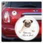 Preview: Autoaufkleber Mops Auto Aufkleber Pug Hund Pfoten Sticker Digitaldruck DA379