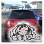 Preview: Autoaufkleber Mops Pug Auto Aufkleber Sticker Hundeaufkleber Pfoten A3017