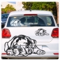 Preview: Autoaufkleber Mops Pug Auto Aufkleber Sticker Hundeaufkleber Pfoten A3017