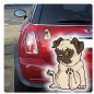 Preview: Mops Pug Auto Aufkleber Autoaufkleber Hundesticker Hundeaufkleber Tattoo DA2022