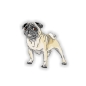 Preview: Autoaufkleber Mops Auto Aufkleber Pug Hund Pfoten Sticker Digitaldruck DA030