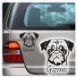 Preview: Mops Name Auto Aufkleber Autoaufkleber Sticker Pug A1824