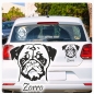 Preview: Mops Name Auto Aufkleber Autoaufkleber Sticker Pug A1824