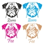 Preview: Mops Name Auto Aufkleber Autoaufkleber Sticker Pug A1824