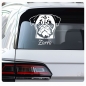 Preview: Mops Name Auto Aufkleber Autoaufkleber Sticker Pug A1824