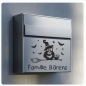 Preview: Briefkastenaufkleber Eule Hexe Katze Namen Aufkleber Sticker B020