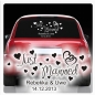 Preview: Auto Aufkleber Just Married Heckscheiben Sticker Namen Datum  AH015