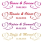 Preview: Auto Aufkleber Namen Hochzeit Datum Braut Bräutigam Just Married Sticker AH005