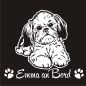 Preview: Auto Aufkleber Shih Tzu Name an Bord Autoaufkleber Wunschname A4011