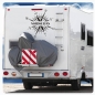 Preview: Kompass Rose Compass Nordseefan Wohnmobil Aufkleber Wohnwagen Caravan Wohnwagen Sticker WoMo176