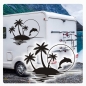 Preview: Wohnmobil Aufkleber Palmen Delfin Sonnenuntergang WoMo Caravan Aufkleber Sticker WoMo208