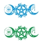 Preview: Dreifachgöttin Mond Wiccan Pentakel Pentagramm Aufkleber Auto Sticker Autoaufkleber Hexe Hexen A193