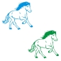 Preview: Island Pony Pferdeanhänger Pferdetransporter Aufkleber Sticker Auto Pferd Pferde PFA027
