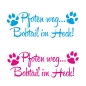 Preview: Pfoten weg... Bobtail im Heck Auto Aufkleber Hund Sticker Pfote Pfoten A4040