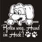 Preview: Pfoten weg, Hund im Heck! Autoaufkleber Hundeaufkleber Sticker Auto A2091