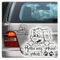 Preview: Pfoten weg, Hund im Heck! Autoaufkleber Hundeaufkleber Sticker Auto A2091