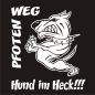 Preview: Pfoten weg Hund im Heck!!!  Autoaufkleber Hundeaufkleber Auto A479