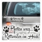 Preview: Pfoten weg... Rottweiler Rotti im Heck Auto Aufkleber Sticker Pfote A4077