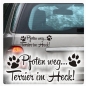 Preview: Pfoten weg... Terrier im Heck Auto Aufkleber Sticker Autoaufkleber Pfoten A4029