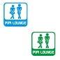 Preview: Tür Aufkleber Pipi Lounge Wandtattoo Sticker Bad Retro WC Klo Toilette  T108