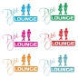 Preview: Tür Aufkleber Pipi Lounge Wandtattoo Türaufkleber Sticker T046