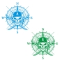 Preview: Pirat Kompass Rose Compass Wohnmobil Aufkleber Wohnwagen Caravan Wohnwagen Sticker WoMo310