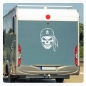 Preview: Pirat Kopf Skull Wohnmobil Aufkleber Wohnwagen Caravan Wohnwagen Sticker WoMo512