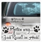 Preview: Pfoten weg... Jack Russell im Heck Auto Aufkleber Sticker Pfote Terrier A4078